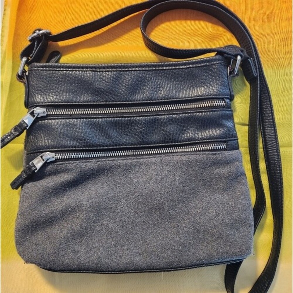 Layered Zipper Messenger Purse